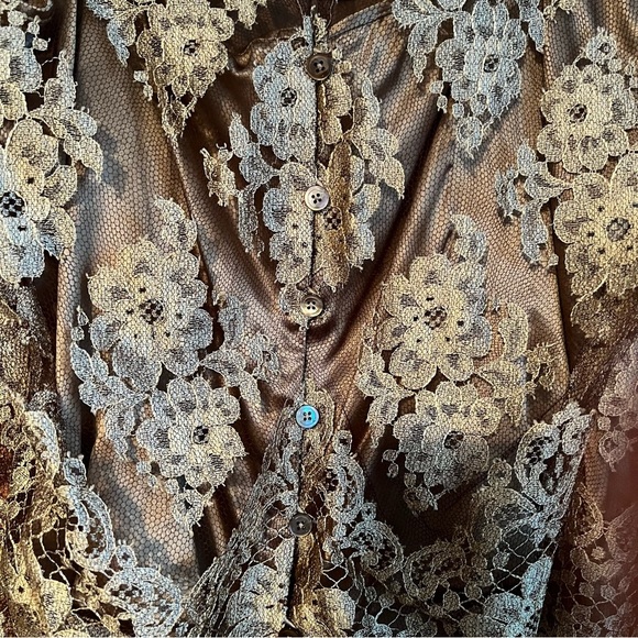 Linda Allard Ellen Tracy size 10 taupe lace with attached tank top - Picture 3 of 10